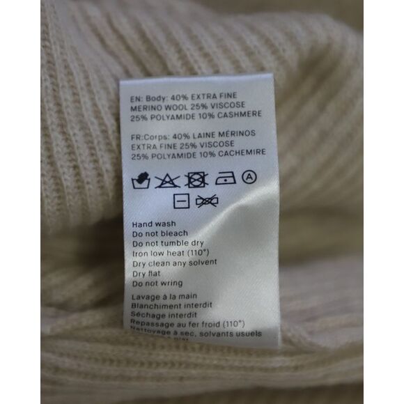 Nanushka Canaan Belted Dress in Beige Merino Wool